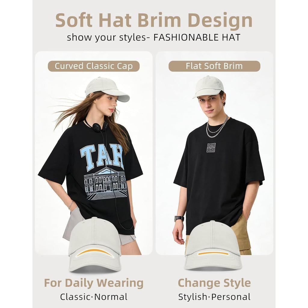 Men Women Baseball Cap, Classic Adjustable Plain Caps, Lightweight Unstructured Baseball Cap Soft Brim