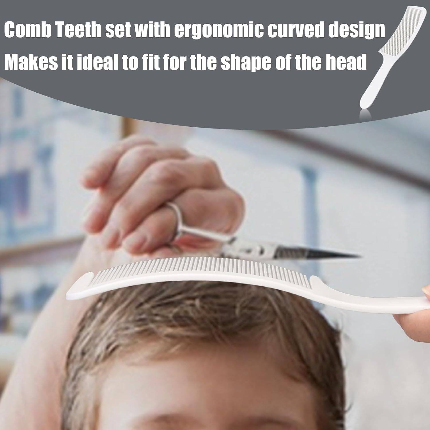 Fade Hair Trimming Guide For Men Haircut, Adjustable Silicone Curved Haircut Band, Curved Positioning Comb And Flat Top Comb For Home Diy Haircuts, Self Haircut Kit Guide Salon Styling Tools