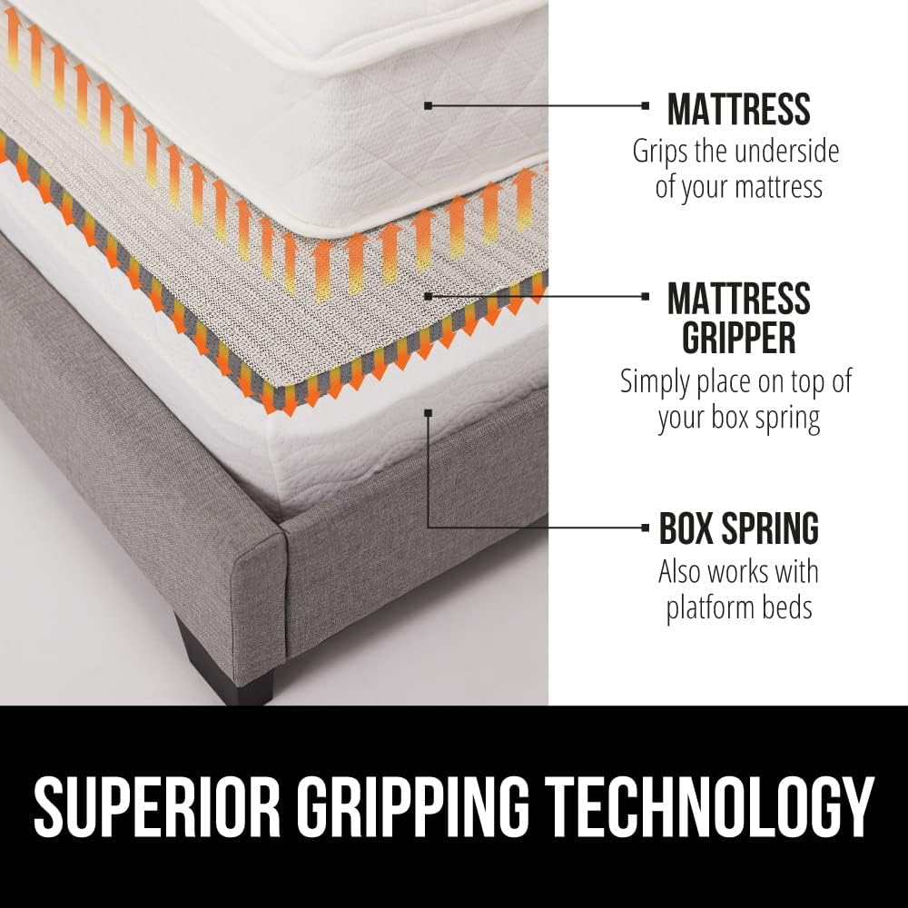 Gorilla Grip Non Slip Mattress Gripper, 36X78 Twin Xl, Prevents Mattresses From Sliding And Holds Topper In Place, Pads Grip Cushions And Helps Keep Toppers From Slipping, Easy Trim Pad