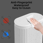 Ksskss 1.8 Gallons Small White Bathroom Trash Can With Lid, Slim Bathroom Garbage Bin, Removable Liner Bucket, Dog Proof Trash Can With Pop-Up Lid For Bedroom,Toilet