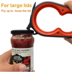 Otstar Jar Opener Bottle Opener And Can Opener For Weak Hands, Seniors With Arthritis And Anyone With Low Strength, Mutil Jar Opener Get Lids Off Easily (Black And Red)