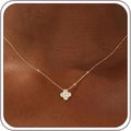 ZOERAY Mothers Day Gifts Birthstone Necklace for Women Non Tarnish 14K Gold Plated Four Leaf Clover Necklace Dainty Gold Choker Necklaces for Women Trendy CZ Emerald Pendant Necklace Birthday Jewelry