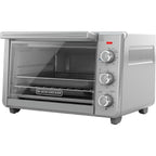 BLACK+DECKER Crisp 'N Bake Air Fryer Countertop Convection Toaster Oven, Large Capacity, 6-Slice, 5-in-1, Fits 12” Pizza, 60-Min Timer, Bake, Broil, Air Fry, Toast, Keep Warm, Stainless Steel