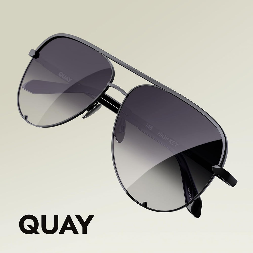 Quay Polarized Unisex Aviator Sunglasses, Uv Protection, Oversized Fashion Accessories For On The Go Lifestyle