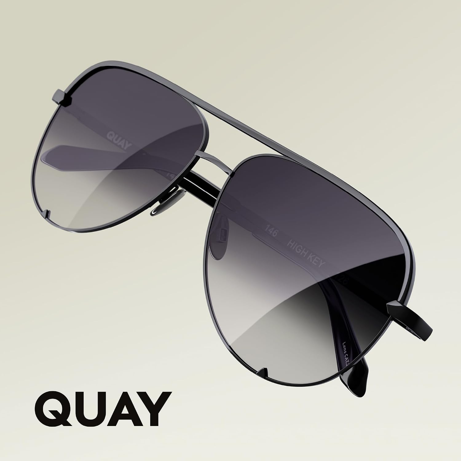 Quay Polarized Unisex Aviator Sunglasses, Uv Protection, Oversized Fashion Accessories For On The Go Lifestyle