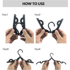 12 Pcs Travel Hangers - Cruise Ship Essentials Portable Folding Clothes Hangers Travel Essentials Foldable Clothes Drying Rack For Travel (Black)