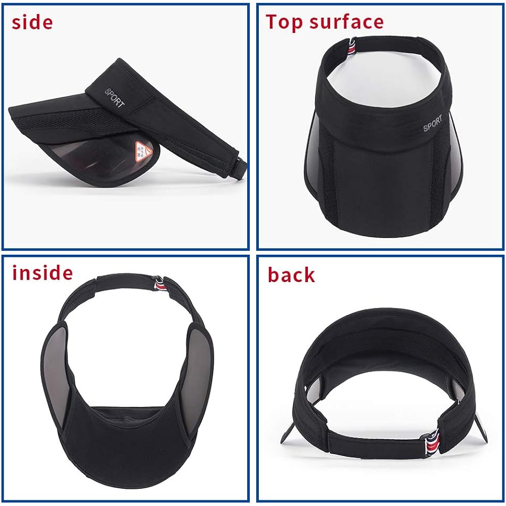 Summer Sun Visor Hat - Women Adjustable Golf Cap with Retractable Brim, UV Protection Beach/Tennis Sport Hat
