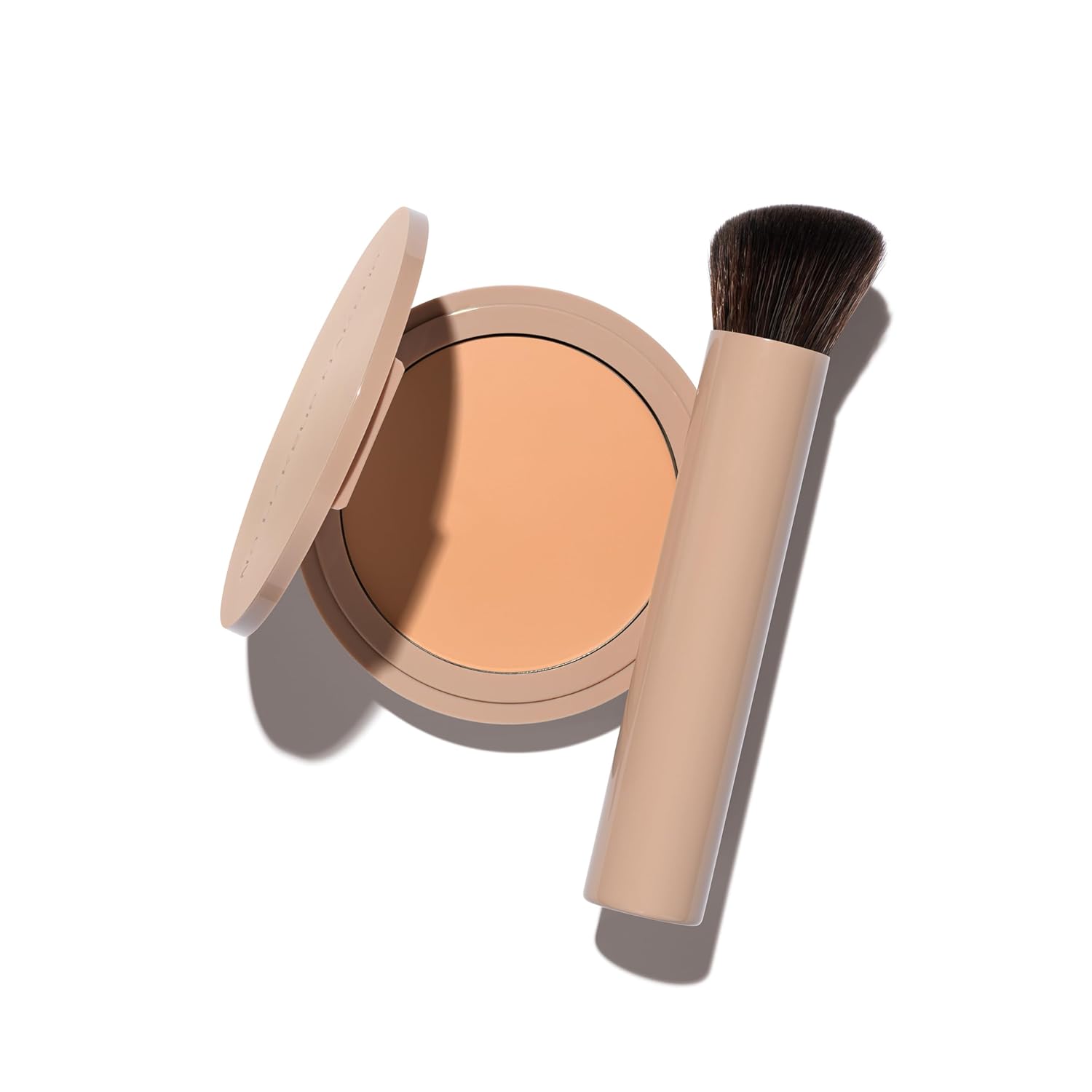 No Makeup Makeup Foundation + Brush Duo, Cream-Balm Formula Conceals, Corrects and Camouflages with Skin-Tone Adaptive Flexshade Technology, Buildable, Long-Lasting, Cruelty-Free, Vegan, Light
