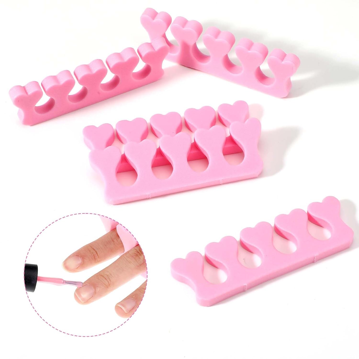 Piriuuo 12 Pcs Sponge Toe Separators for Pedicure, Soft Foam Toe Separators Comfortable Toe Separators for Women Flexible Toe Spacers for Pedicures Toe Dividers for Women Nail Art Pedicure Manicure