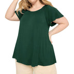 Womens Plus Size Tunic Tops Short Sleeve Summer Crew Neck Shirts Casual Soft Blouse 1X-4X