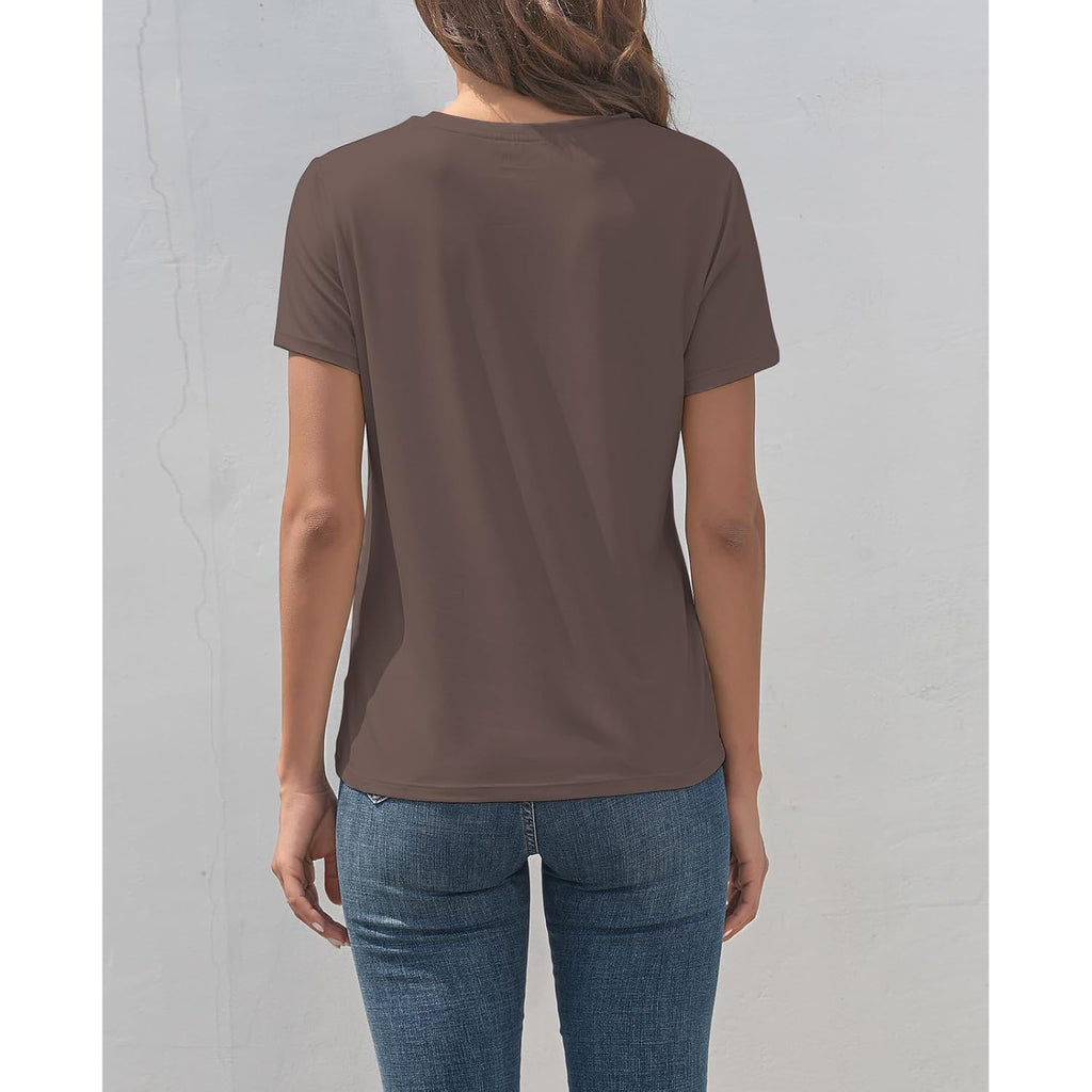Kevamolly Basic T Shirts For Women Upf 50+ Short Sleeve Casual Summer Tops Trendy Solid Loose Fit Crew Neck Tees Tshirt