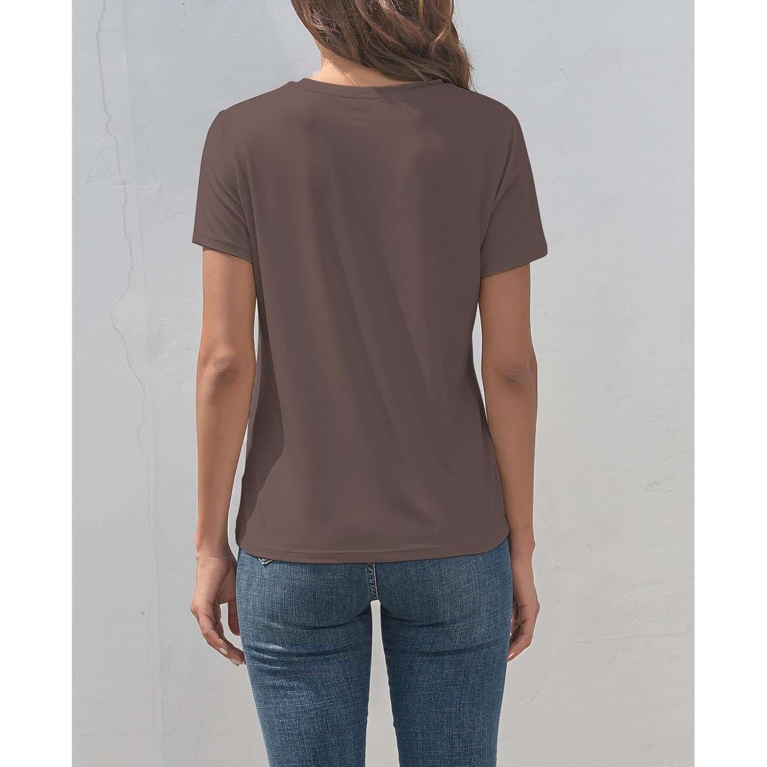 Kevamolly Basic T Shirts For Women Upf 50+ Short Sleeve Casual Summer Tops Trendy Solid Loose Fit Crew Neck Tees Tshirt