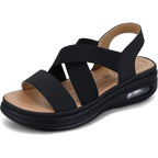 Mysoft Women'S Comfortable Walking Sandals Air Cushion Sport Slingback Elastic Band Platform Shoes