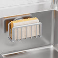 Taili Sponge Holder For Kitchen Sink With Strong Suction Cup, Rustproof Aluminum Sink Caddy For Sponges, Removable Sponge Holder, Dish Brush For Scraper - Silver
