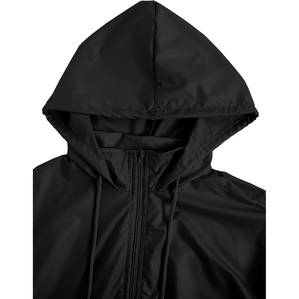 Verdusa Women'S Windbreaker Jacket Zip Up Hoodie Rain Jackets With Pocket