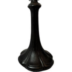 Nouveau Petal Metal Lamp Base, Dark Bronze Finish With Gold Highlights, Nicely Weighted, 17.25" Tall