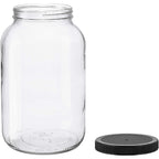 North Mountain Supply 1 Gallon Glass Jar Wide Mouth with Black Plastic Lid - USDA, BPA-Free, Made in the USA - for Fermenting, Storing, Canning, and Much More!