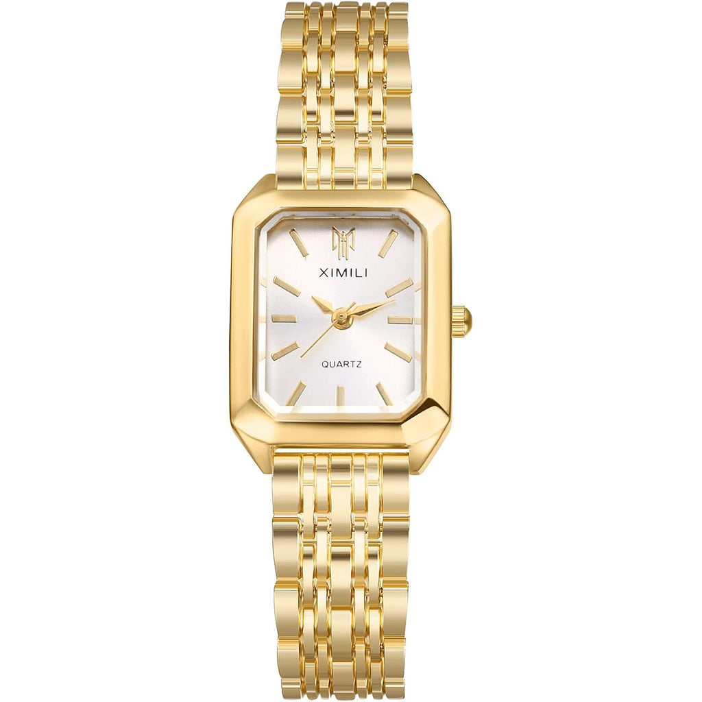 Avaner Women'S Bracelet Square Watches: Gold Silver Stainless Steel Strap Analog Quartz Elegant Wrist Watches