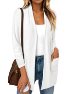 LILLUSORY Cardigan for Women Lightweight Cardigans Fall Fashion Outfits | Open Front Long Cardigan with Pockets, Business Casual Travel Outfits