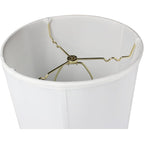 12”X14”X15" Prestige Drum Lampshade With Brass Spider Fitter - Perfect For Table And Desk Lamps - Medium Drum Cylinder, White Shantung Fabric