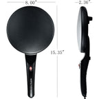 Electric Crepe Maker, 8" Crepe Pan Nonstick With Batter Spreader & Dipping Tray, 800W Quick Heat-Up & Auto Temperature Control For Perfect Pancakes, Pfoa & Bpa Free, Easy Clean Portable Griddle