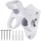 Hoople Flag Pole Holder For Outside House, Heavy Duty Aluminum Flag Holder & Flag Pole Mounting Bracket, Rust Free Wall Mount Flag Bracket With Stainless Hardware, Fits 1” Flag Pole (White-1Pack)