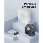 Gaiatop Usb Desk Fan, 3 Speeds Strong Airflow, 5.5 Inch Portable 90° Rotate Quiet Cooling, Small Personal Table Fans For Bedroom Home Office Travel Black