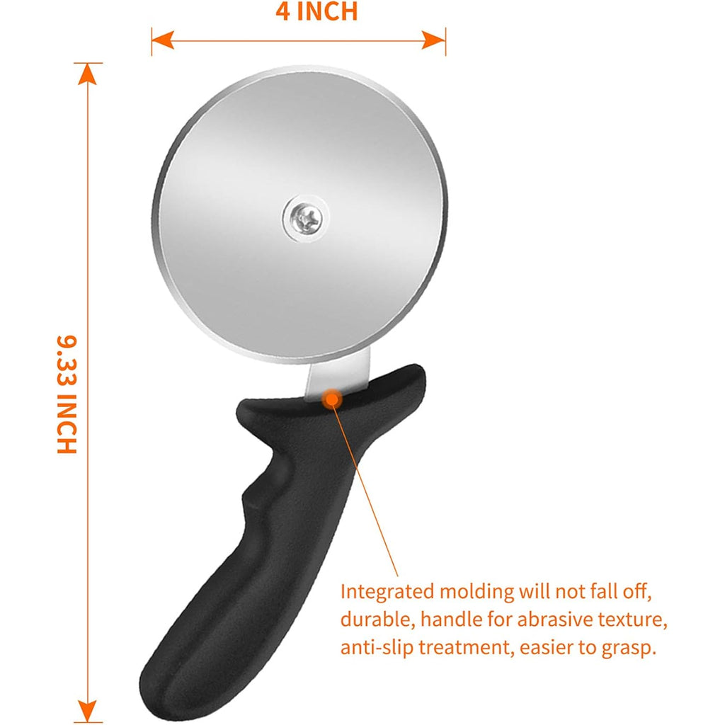 Pizza Cutter Wheel, Stainless Steel Slicer, 9.33-Inch Super Heavy 173G, Sharp Funny Classic Cutters, Kitchen Gadget With Finger Guard Protects, For Pizza Lovers For Easy Dishwasher Cleaning