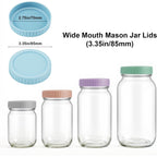 Vaincre 8PCS Wide Mouth Mason Jar Lids, Plastic Mason Jar Canning Lids Tops, Reusable Leak Proof Canning Covers with Silicone Rings for Ball, Kerr and More, Dishwasher Safe