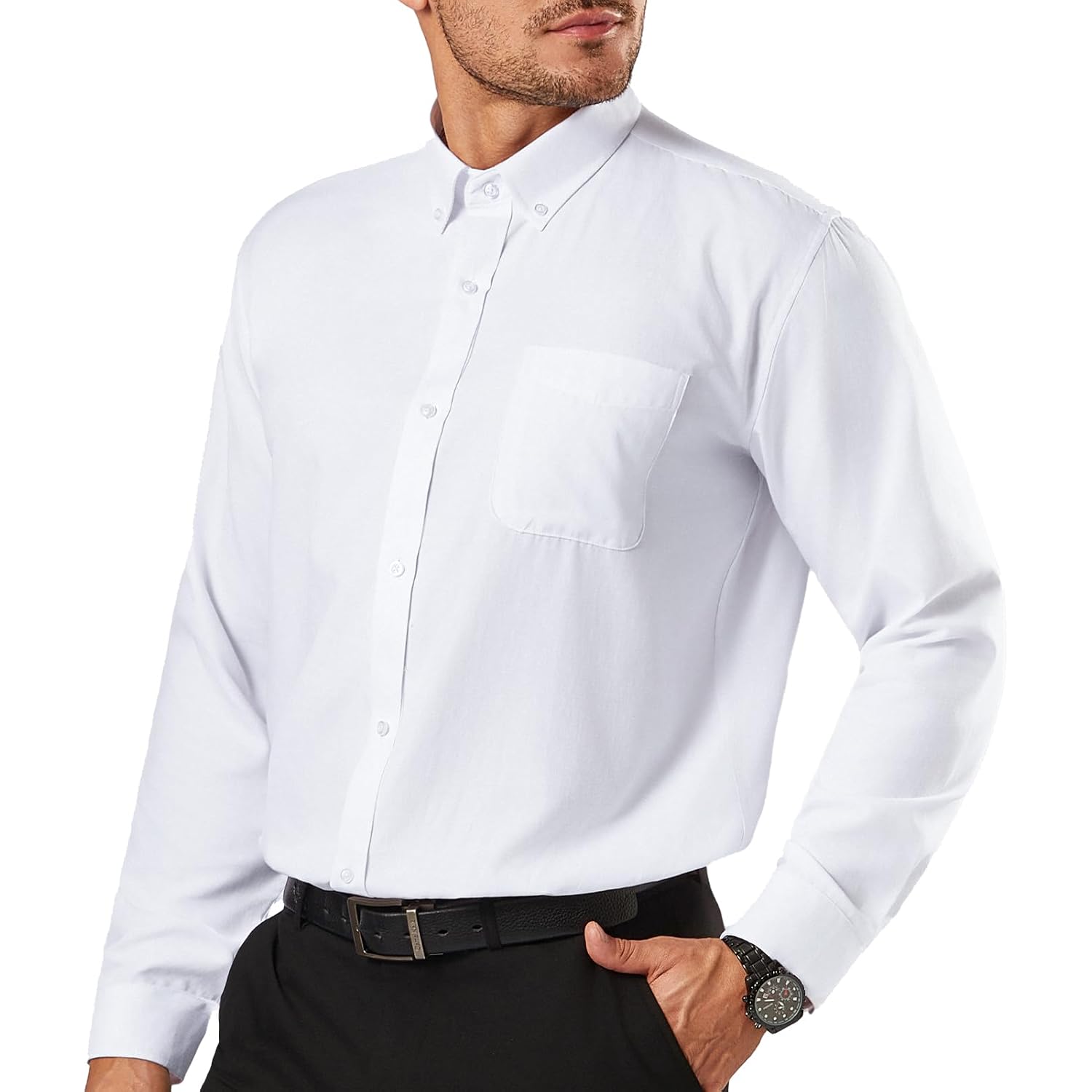 Oxford Dress Shirts For Men Big And Tall(Size Xxl Big-6Xl Big&Tall) Button Down Long Sleeve Business Casual Collared Shirts