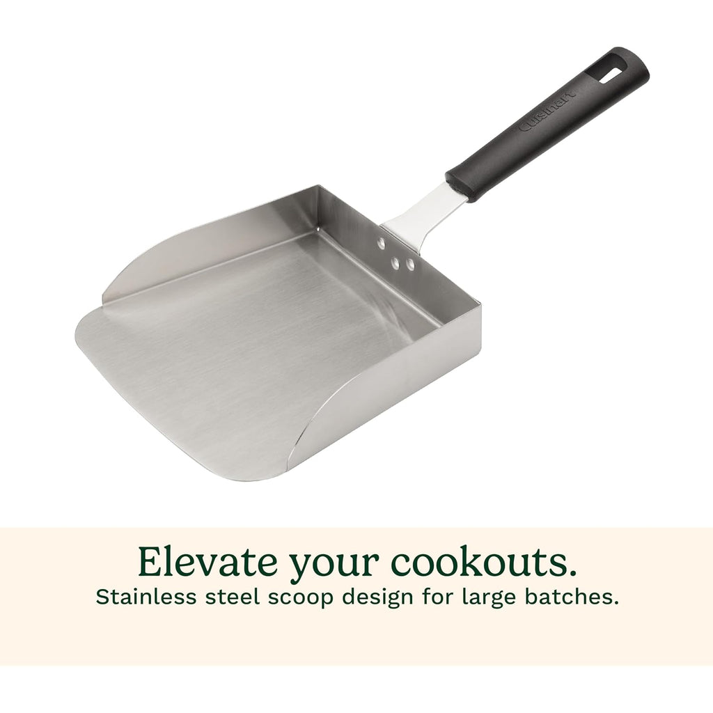 Cuisinart Griddle Food Mover - Extra-Large Stainless Steel Spatula For Rice, Vegetables And More, Perfect Bbq Tool, Cookouts, And Griddles, Large Scooper, 5-Cup Capacity Food Scoop