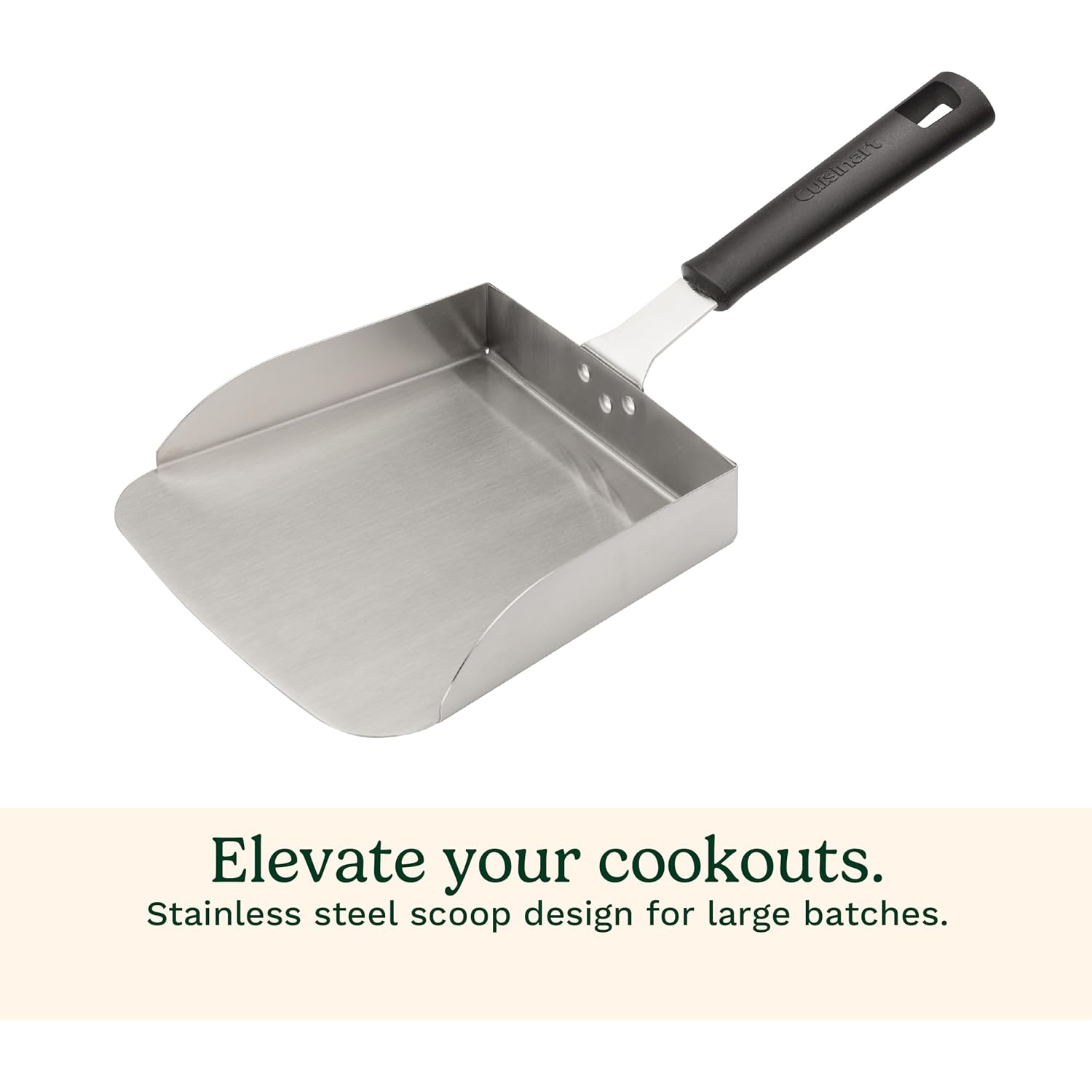 Cuisinart Griddle Food Mover - Extra-Large Stainless Steel Spatula For Rice, Vegetables And More, Perfect Bbq Tool, Cookouts, And Griddles, Large Scooper, 5-Cup Capacity Food Scoop