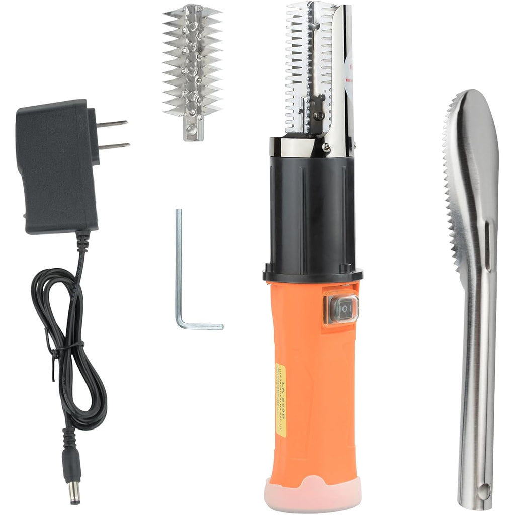 Cordless Electric Fish Scaler Tools,Built-In 12V Rechargeable Battery,2 Cutter Heads,Two-Way Rotated,Ipx7 Waterproof,Electric Fish Scaler Remover,Fish Scale Remover,Professional Fish Descaler Tool