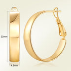 Hoop Earrings 14K Gold Hoop Earrings for Women Square-edge Gold Earring Hoops Paddle Back Women’s Hoops Earring Birthday Gifts 22mm
