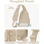Sling Bag Nylon Crossbody Bags For Women With Anti-Theft Rfid Blocking Pocket Cross Body Purse Adjustable Shoulder Strap