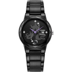 Citizen Women'S Eco-Drive Disney Villian Ursula Crystal Watch And Pin Gift Set In Black Ion Plated Watch, Black Dial (Model: Ga1075-68W)