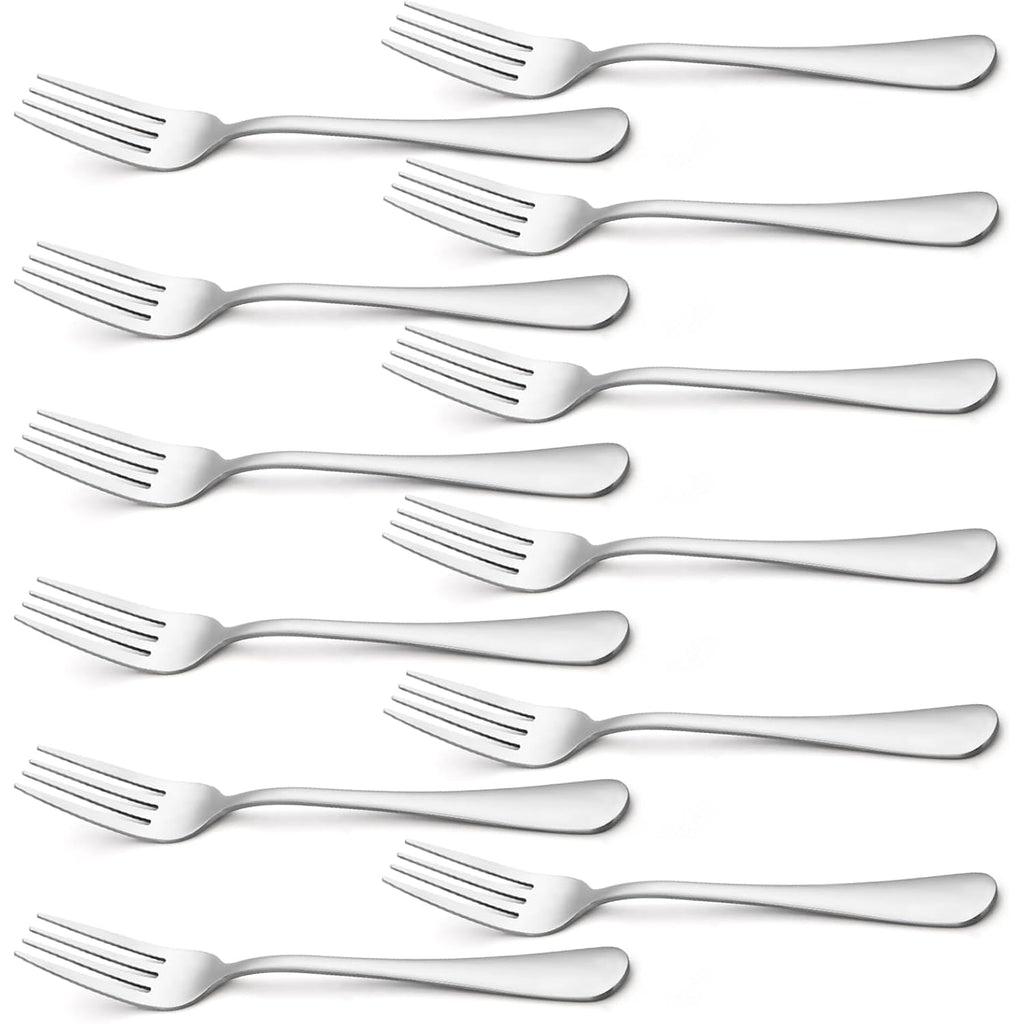 Briout Silverware, Dinner Fork 8 Inches, Forks Set of 12 Premium Food Grade Stainless Steel Forks for Home Kitchen Party Restaurant, Mirror Polished Dishwasher Safe