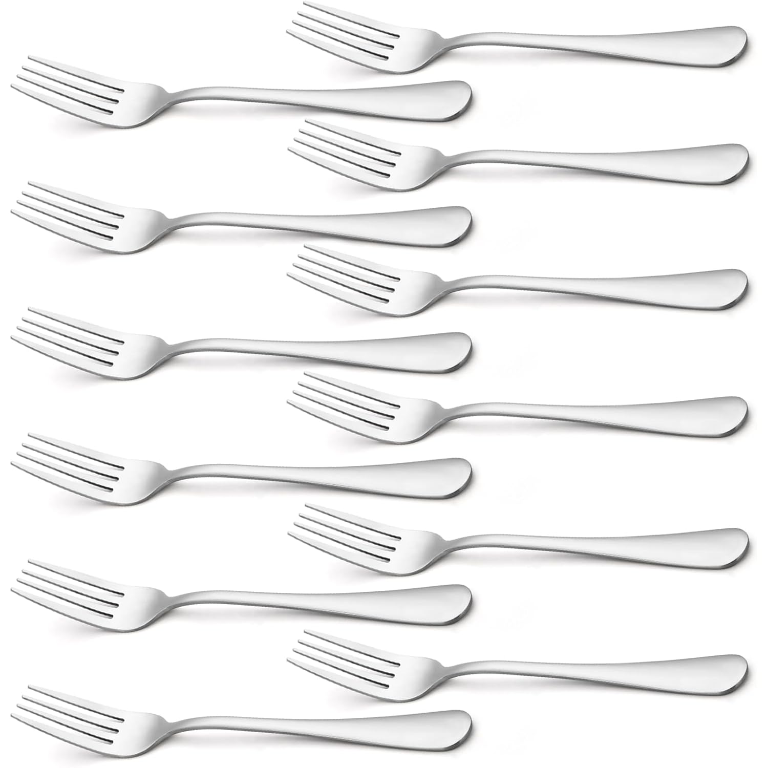 Briout Silverware, Dinner Fork 8 Inches, Forks Set of 12 Premium Food Grade Stainless Steel Forks for Home Kitchen Party Restaurant, Mirror Polished Dishwasher Safe