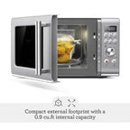 Breville Bmo650Sil Compact Wave Soft Close Countertop Microwave Oven, Silver