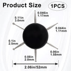 Nail Dotting Tool, 6-in-1 Metal Dotting Tool Nail Art, Circular Nail Design Dotting Pen, Ergonomic Dotting Disc for Manicure Embossing, Tracing, Painting - Black, 1pcs