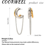Gold and Silver Tassel Chain Hoop Earrings for Women Trendy Two Tone Dangling Chain Earrings Hypoallergenic Fashion Jewelry Gifts