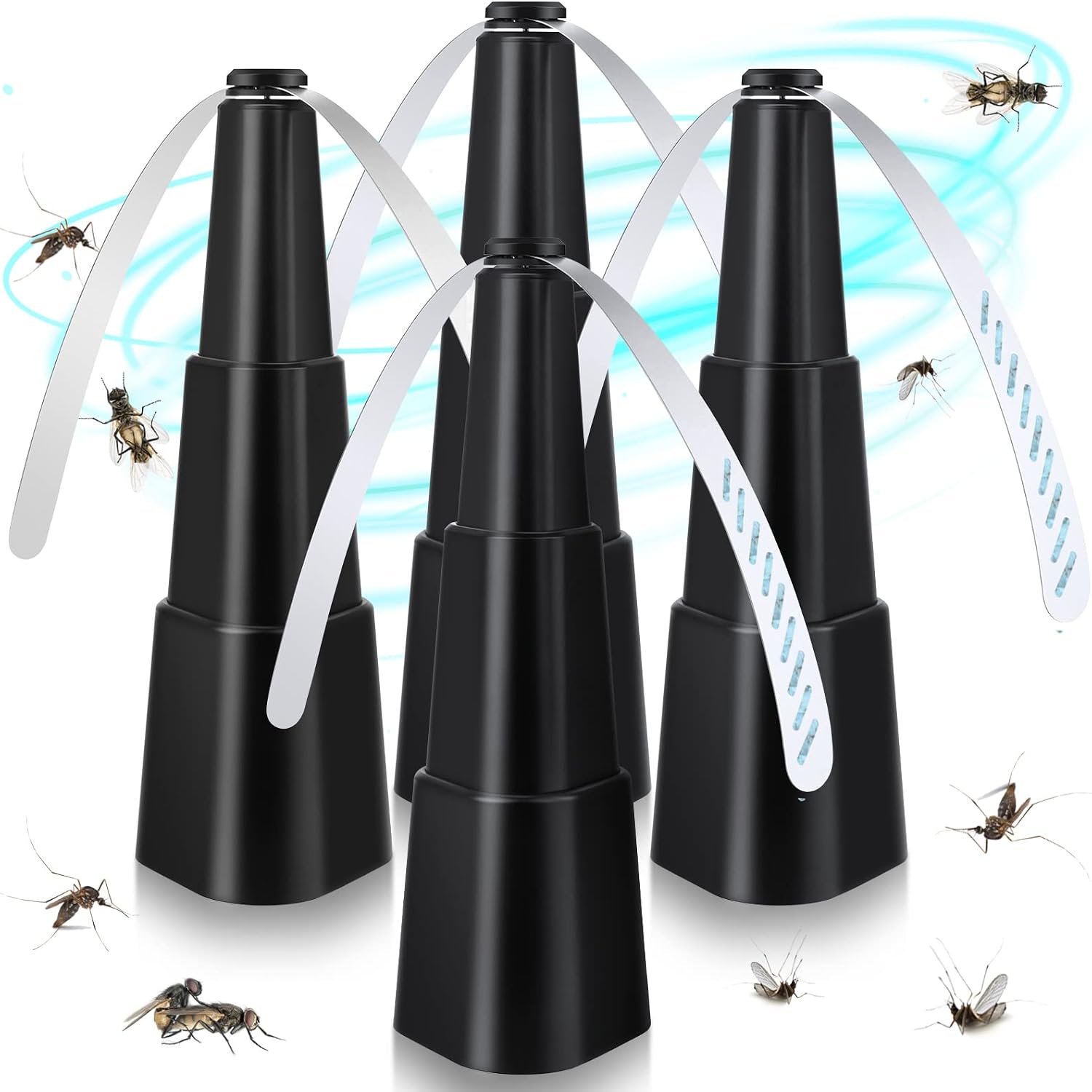 Fly Fans For Tables, Fly Repellent Fan Indoor Outdoor With Holographic Blades, Batteries Powered For Picnic, Party, Restaurant, Kitchen, And Bbq,4 Pack