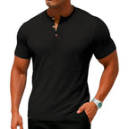 Sailwind Mens Muscle Henley Shirts Lightweight Workout T-Shirt Gym Tee Athletic Short Sleeve With Button