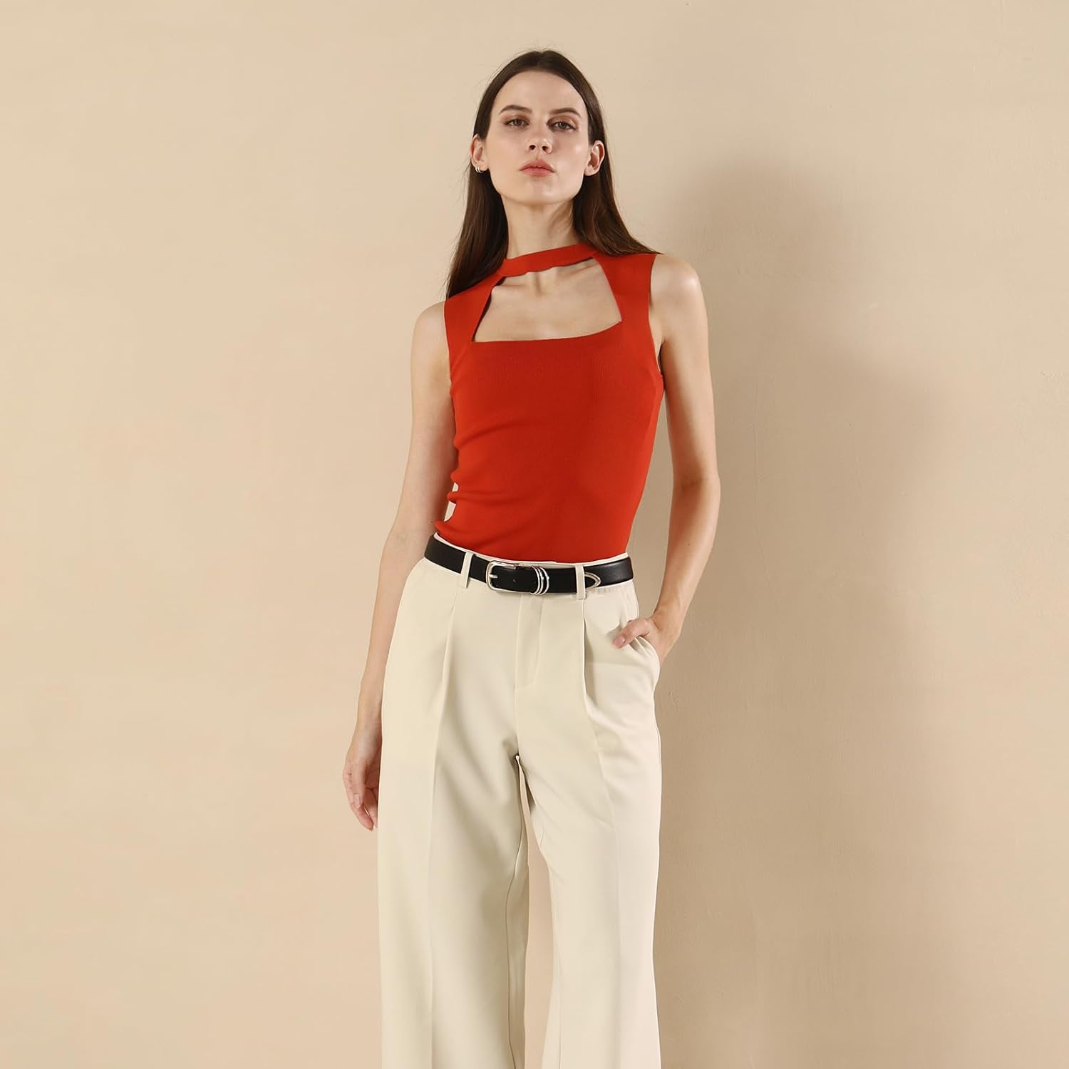 RISANTRY Women's Leather Belts with Gold Buckle Fashion Leather Waist Belt Elegant Ladies Belts for Jeans Gifts for Women