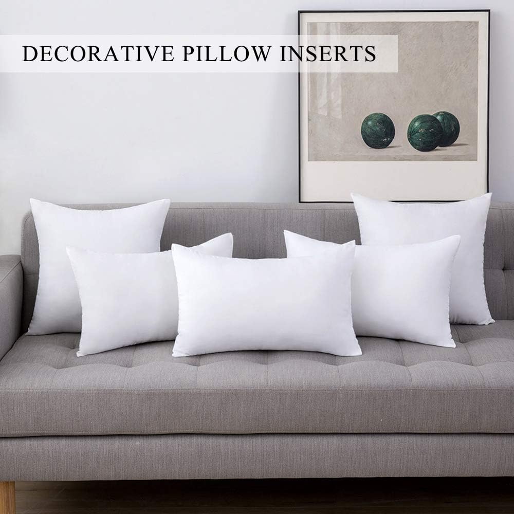 MIULEE Set of 2 Throw Pillow Inserts Premium Pillow Stuffer Rectangle Form for Decorative Cushion Bed Couch Sofa 12x20 Inch