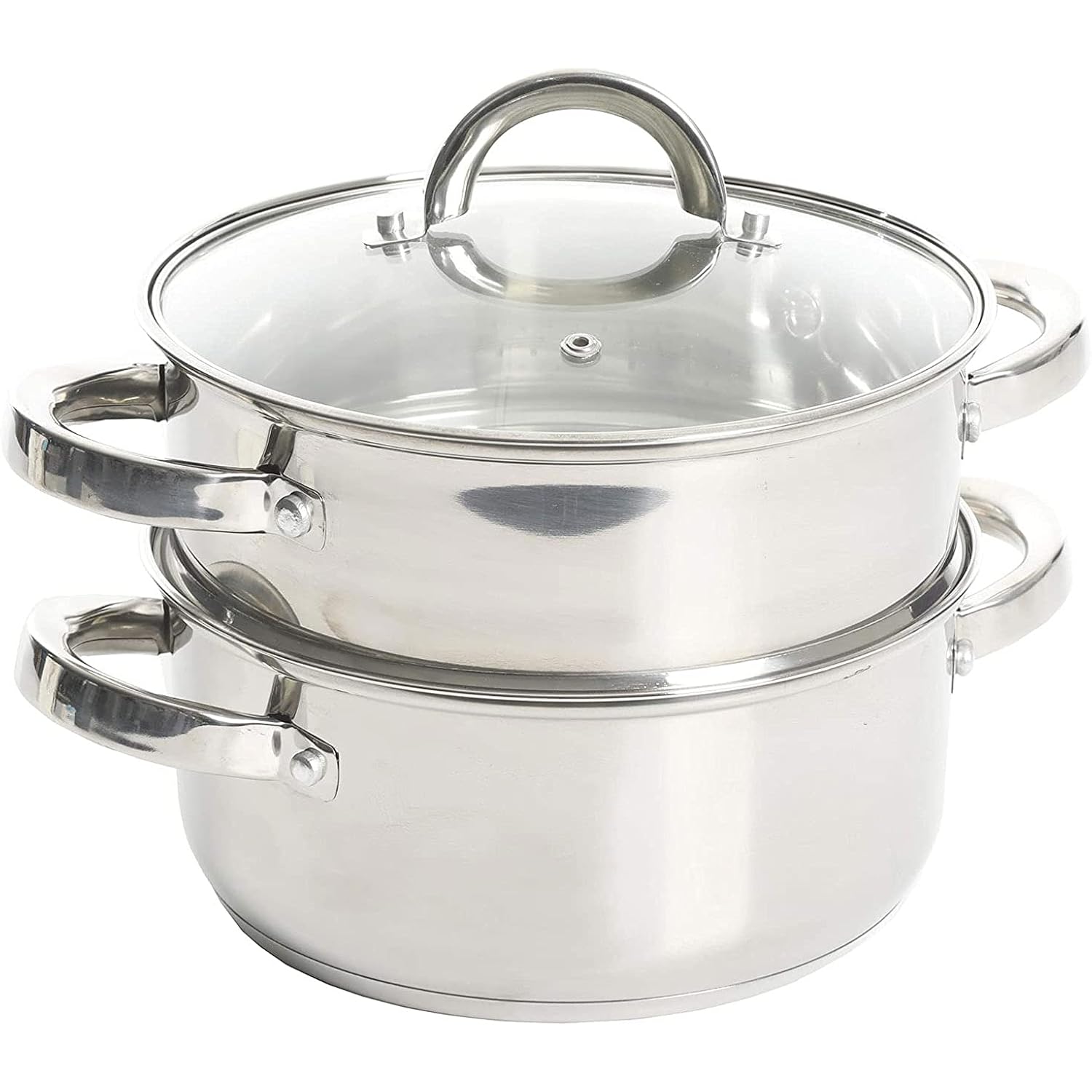 Oster Dutch Oven with Steamer Basket 3-Quart - Sangerfield Stainless Steel, Stovetop Steamer for Vegetables, Rice & Tamales, Dishwasher Safe