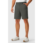 Rdruko Men'S Stretch Golf Shorts 9" Quick Dry Lightweight Elastic Waist Waistband Flat Front Dress Shorts With 5 Pockets