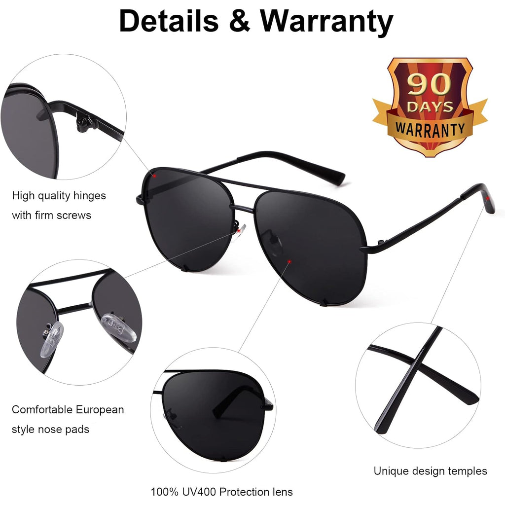 SORVINO Oversized Aviator Sunglasses for Women Men Trendy Retro Bulk Shade Black Faded Sun Glasses Classic UV Protection