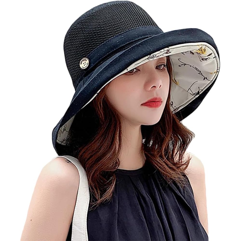 Women'S-Mesh-Sun-Hats Wide-Brim Summer Beach Bucket Caps For Girls Outdoor-Uv-Protection Foldable-Fishing-Hat Chin Strap