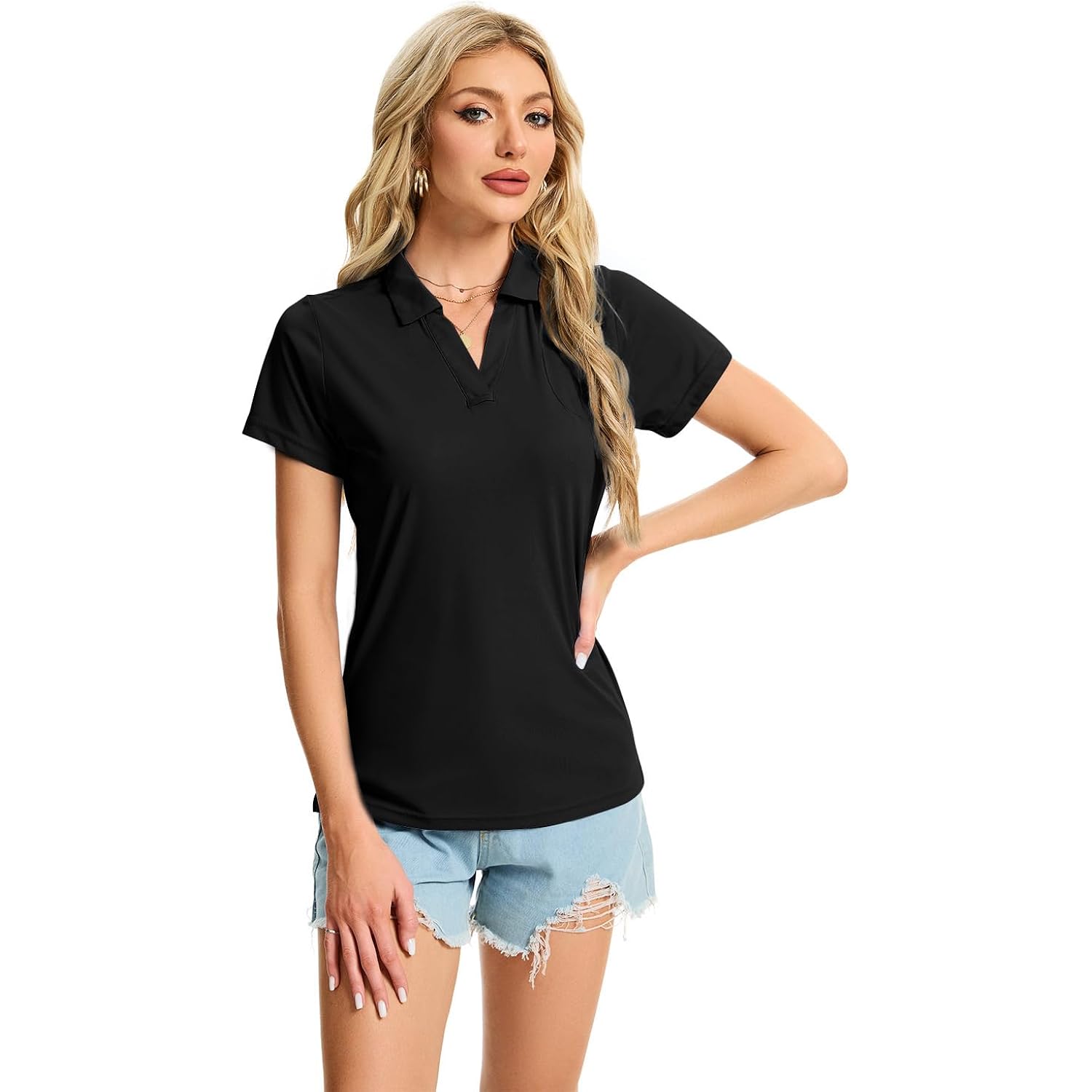 Women's Polo Shirts Short Sleeve Quick Dry UPF 50+ Sun Protection Business Casual Collared Shirt Tennis Golf Shirt Work Tops